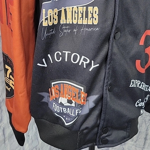 BASKETBALL Slogan Bomber‎ Varsity Jacket Size Large Chest 40 in. Lg. 27 in. - Picture 4 of 9
